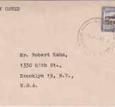 Samoa - 5 P. Postamt Brief/FDC n. USA Apia - Brooklyn 8.6.49