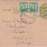 Neuseeland - 1 P. George VI. Ganzsache+Zusatz Auckland - Oberhausen 1948