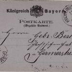 Bayern - 3 Pfg Wappen Ganzsache/Antwortteil m. Zudruck K1 Kirchheimbolanden 1886