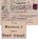 DR - 80 Pfg. Germania Paketkarte i.d. SCHWEIZ Mannheim 2 - Schatzalp 1907