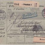 DR - 80 Pfg. Germania Paketkarte i.d. SCHWEIZ Potsdam - Davos 1907 Leitzettel !