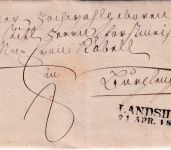 Bayern - Landshut 21. APR 1849 L2 Portobrief n. Burglengenfeld - Anschrift !