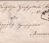 Bayern - Hof B.E. 28/2 HKS Zollsache n. Braunschweig ca. 1853