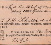 Braunschweig - Herzgl. Braunschw.-Lüneburgisches Hof-Post-Amt Aufgabeschein 1847