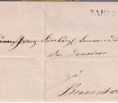 Braunschweig - Bahrdorf weiterverw. Vorphila-L1 Dienstbrief n. Braunschweig 1854