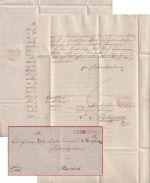 Hannover - Greetsyhl roter L1 Francobrief n. Aurich 1822 - mit Inhalt !