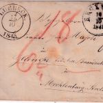 Holstein - Segeberg 16/10 1845 K2 Portobrief n. Gliencke/Meck-Strelitz