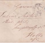 Thurn & Taxis - 2 Sgr. Ganzsache/Brief Ring 276 Ohrdruf - Halle 1862