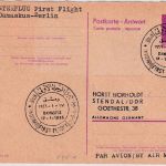 DDR - 15 Pfg. Ulbricht Ganzsache A-Teil Luftpostkarte Erstflug Interflug 1966