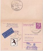 DDR - 15/15 Pfg. Ulbricht Ganzsache Lupo-Karte n. AT Messe-Sonderflug 1966