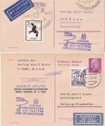 DDR - 15/15 Pfg. Ulbricht Ganzsache Lupo-Karte n. AT Messe-Sonderflug 1966
