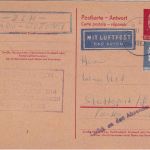 DDR - 15 Pfg. Pieck Ganzsache/A-Teil+Zusatz LH-Erstflug Paris - Stuttgart 1962
