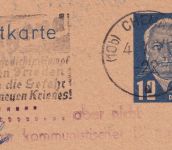 DDR/Postkrieg - 12 Pfg. Pieck Ganzsache Chemnitz - Berlin 1951 Gegenstempel !