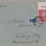 BRD - 20 Pfg. Wofa 1949 Oberrand + Notopfer Brief Hornberg - Freiburg 1950