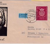 BRD - 20 Pfg. 200. Todestag Bach Schmuckkuvert Augsburg - Erbach 1950