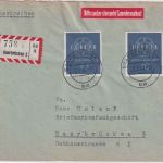 BRD - 2x40 Pfg. Europa Ortseinschreibebrief Saarbrücken 22.3.60