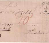 Sachsen - Wilsdruf 1848 K1 Recommandirter Behändigungsschein 10 Ngr. Porto
