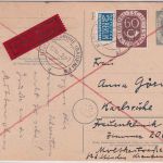 BRD - 8 Pfg. Posthorn Ganzsache/Orts-Eilkarte Karlsruhe 18.10.52