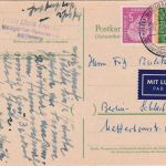BRD - 10 Pfg Heuss III Ganzsache + Zusatz/Luftpostkarte Weingarten - Berlin 1961