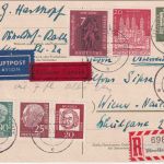 BRD - 10 Pfg. Bed. Deutsche Ganzsache/Luftpost-Eil-Einschreibekarte n ÖSTERREICH