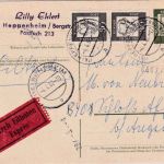 BRD - 10 Pfg. Bed. Deutsche Ganzsache/Eilkarte Heppenheim - Affing 1962