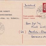 BRD - 20 Pfg Bed. Deutsche Ganzsache/A-Teil a.d. SCHWEIZ Saas Fee Mannheim 1962