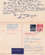 BRD - 30/30 Pfg Dt. Bauwerke Ganzsache n. PAPUA NEUGUINEA + Retour 1970