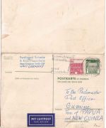 BRD - 20/20 Pfg Dt. Bauwerke Ganzsache n. PAPUA NEUGUINEA Köln 1970 + Retour !