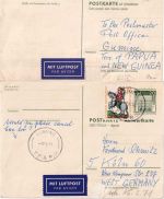 BRD - 20/20 Pfg Dt. Bauwerke Ganzsache n. PAPUA NEUGUINEA Köln 1970 + Retour !