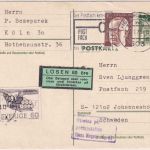 BRD - 20 Pfg Dt. Bauwerke Ganzsache n. SCHWEDEN Hermülheim 1973 Nachporto
