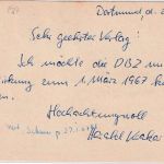 BRD - 20 Pfg kl. Bauwerke Ganzsache/Einschreibekarte Dortmund-Eving 1967