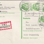 BRD - 50 Pfg B&S Ganzsache/Einschreibekarte Bamberg - Starnberg 1981