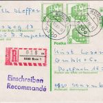 BRD - 50 Pfg B&S Ganzsache/Einschreibekarte Bonn - Starnberg 1980