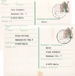 BRD - 30/30 Pfg. SWK Ganzsache/Ortskarte Halle 19./22.03.91 zusammenhängend