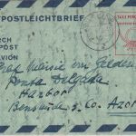 BRD - 60 Pfg. Ganzsache/Luftpostfaltbrief n. PORTUGAL (Azoren) Gilching 1953