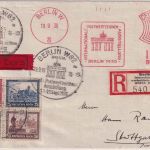 DR - IPOSTA-Block/Herzstück u.a. Eil-Einschreibebrief Berlin - Stuttgart 1931