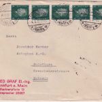 DR - 8 Pfg. Ebert senkr. 5er-Streifen Brief i.d. SCHWEIZ Frankfurt a/M. 1932