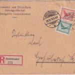 DR - 50+5 Pfg. Adler/Sockel Postauftrag/Ortseinschreibebrief Großröhrsdorf 1926