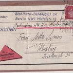 DR - 60 Pfg. Ebert Nachnahme-Päckchen-Vds. Berlin NW7 - Würzburg 1933