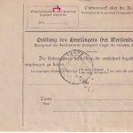 DR - 2x100+10+5 Pfg. Korbdeckel Paketkarte i.d. SCHWEIZ Cassel-Wilhelmshöhe 1924