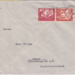 DR - 12+8 Pfg. Nothilfe Wagner Zusammendruck Brief/Sondertarif n. TSCHECHIEN