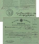 DR - Lahr 1888 Postauftragskarte n. Geiselhöring