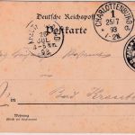 DR - Charlottenburg 1893 Postsache/Karte (Postanweisungsdienst) n. Bad Kreuth