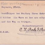 Schleswig - 15 Pfg. Ganzsache Lügumkloster - Fürth 15.3.20