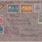 Estland - 5+1 M. Wikingerschiff u.a. Luftpost-Einschreibebrief n. FINNLAND 1920