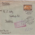 Estland - 5 M. Wikingerschiff Einschreibebrief Pärnu - Heidelberg 1920