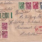 Estland - 10 M. Schmied u.a. Einschreibebrief Tartu - Heidelberg 1922