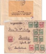 Estland - 3x1 M. + 8x25 P. Einschreibebrief Tartu - Heidelberg 1921 Zensur