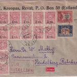 Estland - 1+2 M. Kriegsbeschädigte u.a. Einschreibebrief Tallinn Heidelberg 1922
