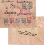 Estland - 2x 1M/35 P. Reval u.a. Einschreibebrief Tartu - Heidelberg 1920 Zensur